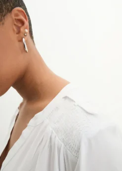 bonprix bonprix Blusa tipo túnica de viscosa suave Blanco Best