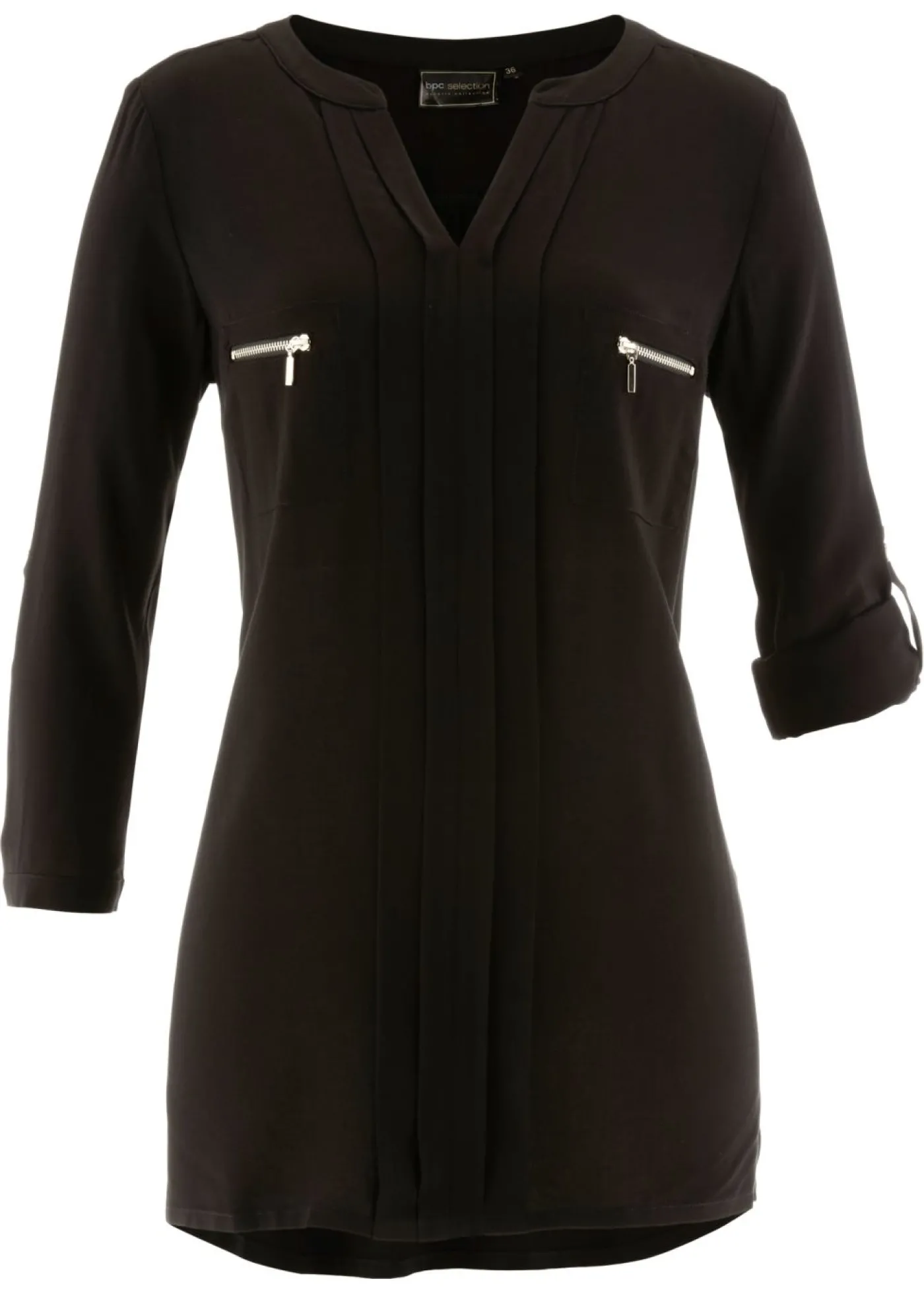 bonprix bonprix Blusa tipo túnica de viscosa fluida Negro Hot