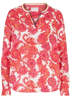 bonprix bonprix Blusa tipo túnica de viscosa fluida pink lady/rosa brillante/narajna suave Online