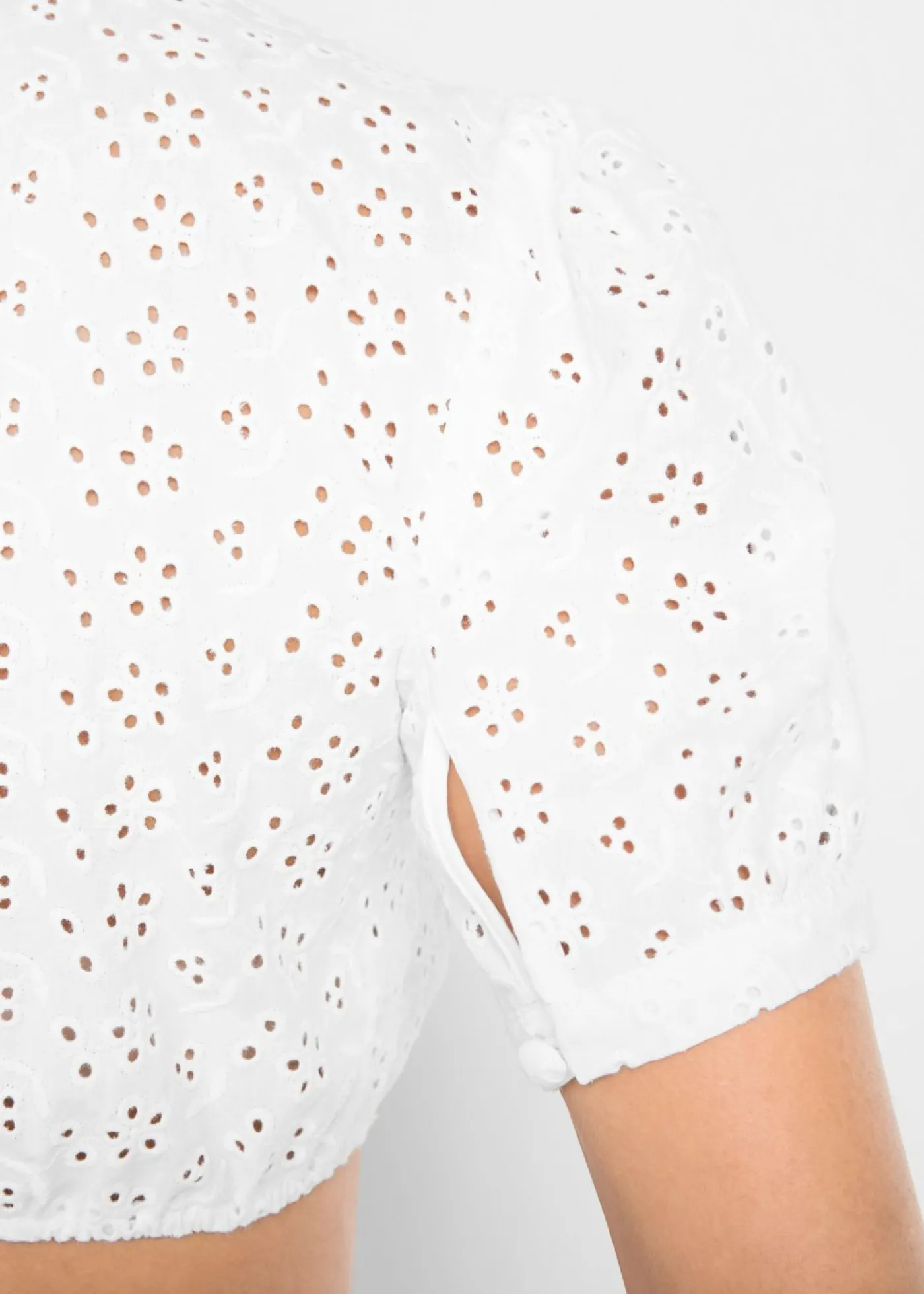 bonprix bonprix Blusa tirolesa con encaje calado Blanco