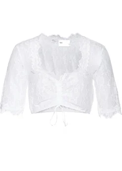 bonprix bonprix Blusa tirolesa de encaje Blanco Hot