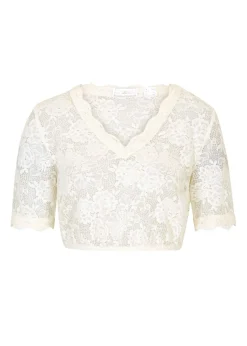 bonprix bonprix Blusa tirolesa de encaje con botones Blanco lana Clearance