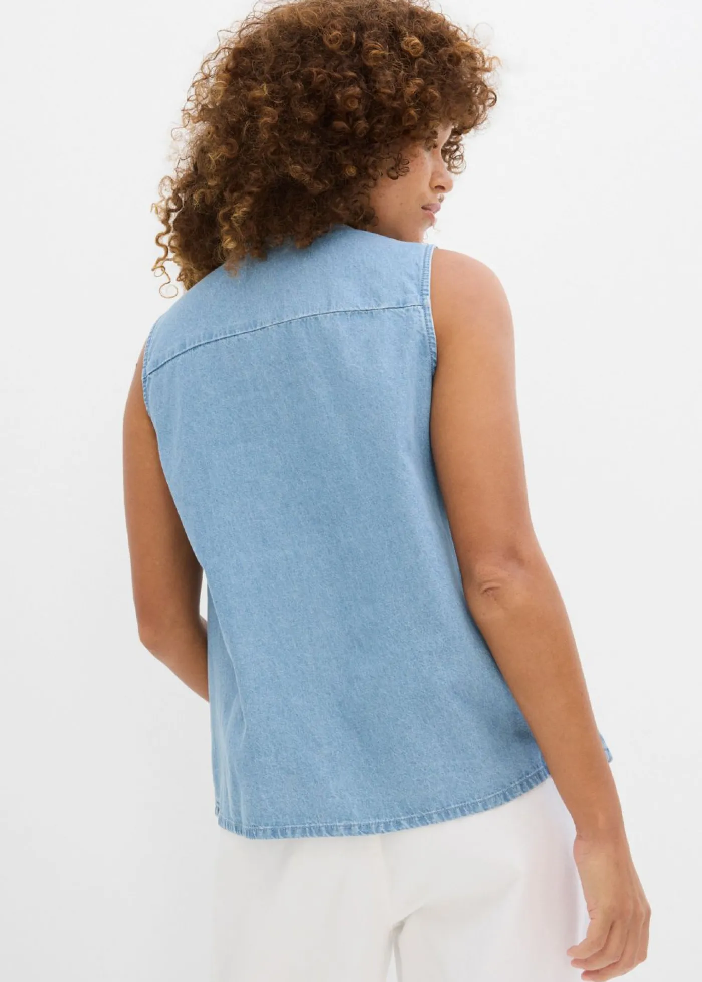bonprix bonprix Blusa vaquera azul hielo denim Clearance
