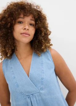 bonprix bonprix Blusa vaquera azul hielo denim Clearance