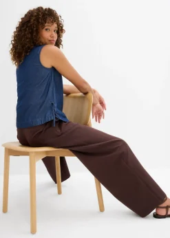 bonprix bonprix Blusa vaquera de algodón orgánico Azul piedra
