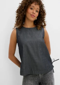 bonprix bonprix Blusa vaquera de algodón orgánico Negro denim Outlet