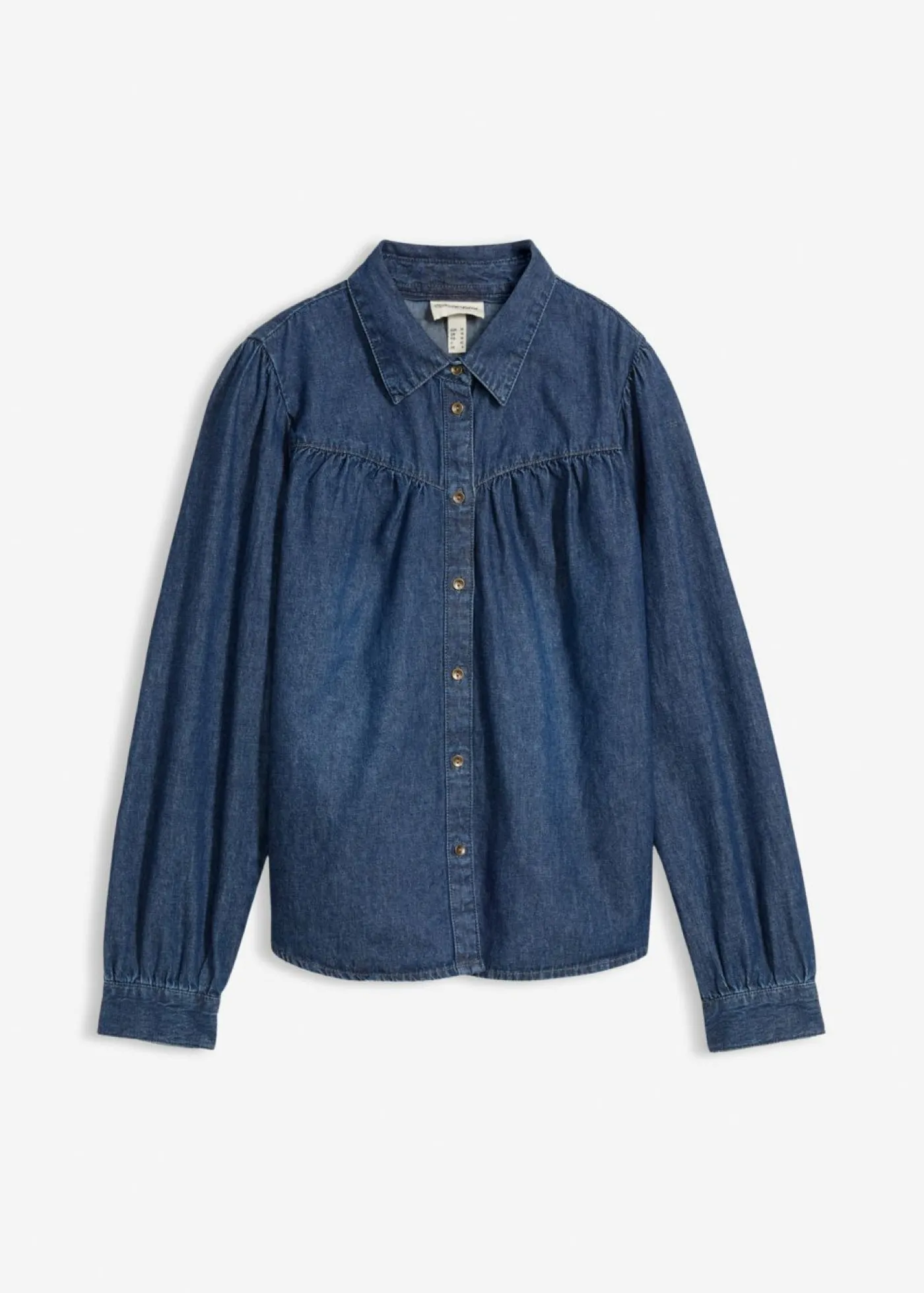 bonprix bonprix Blusa vaquera de algodón puro Azul piedra usado Clearance