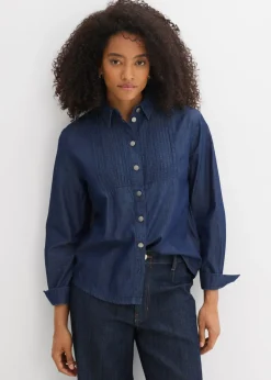 bonprix bonprix Blusa vaquera holgada de algodón orgánico Azul piedra usado