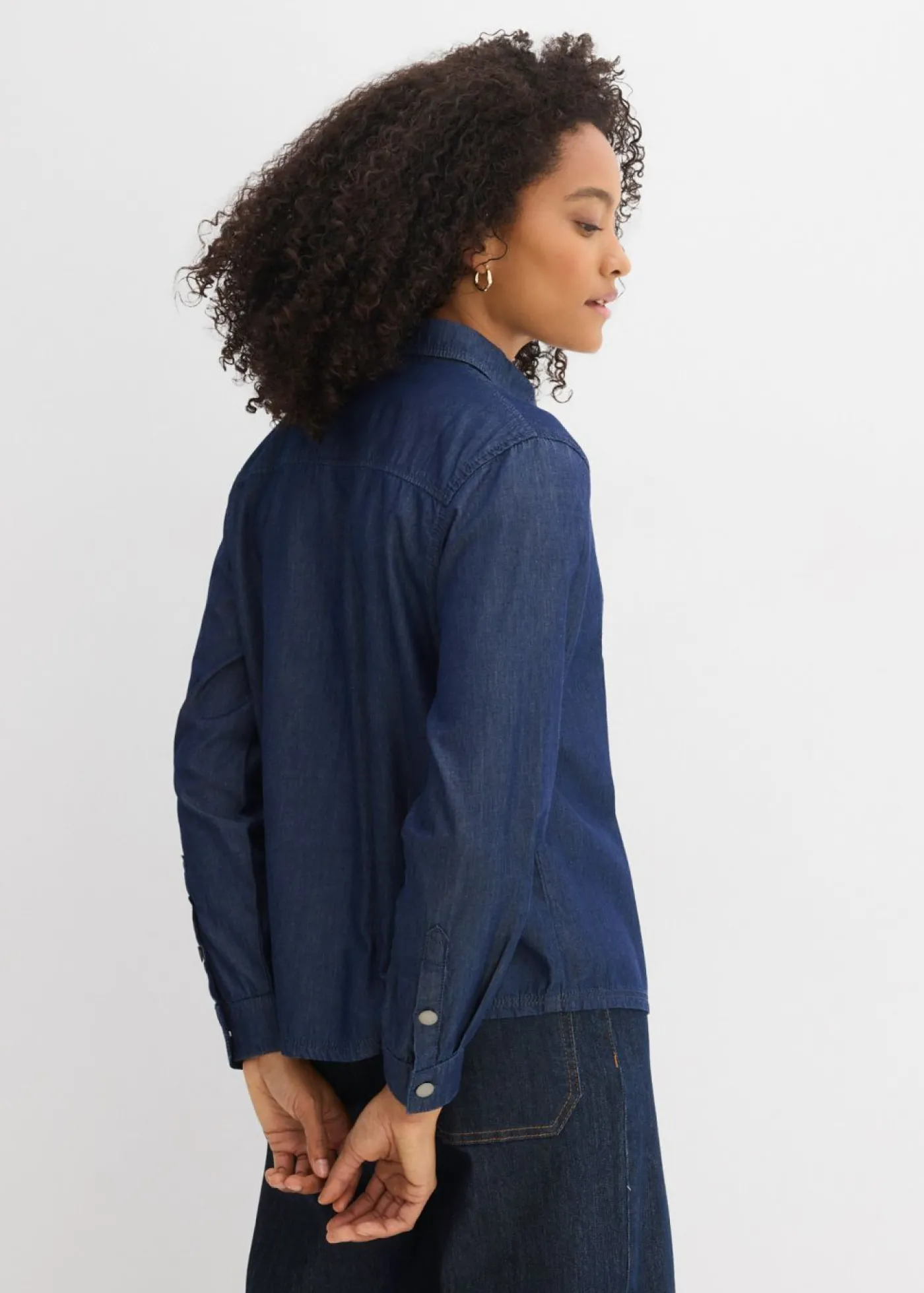 bonprix bonprix Blusa vaquera holgada de algodón orgánico Azul piedra usado