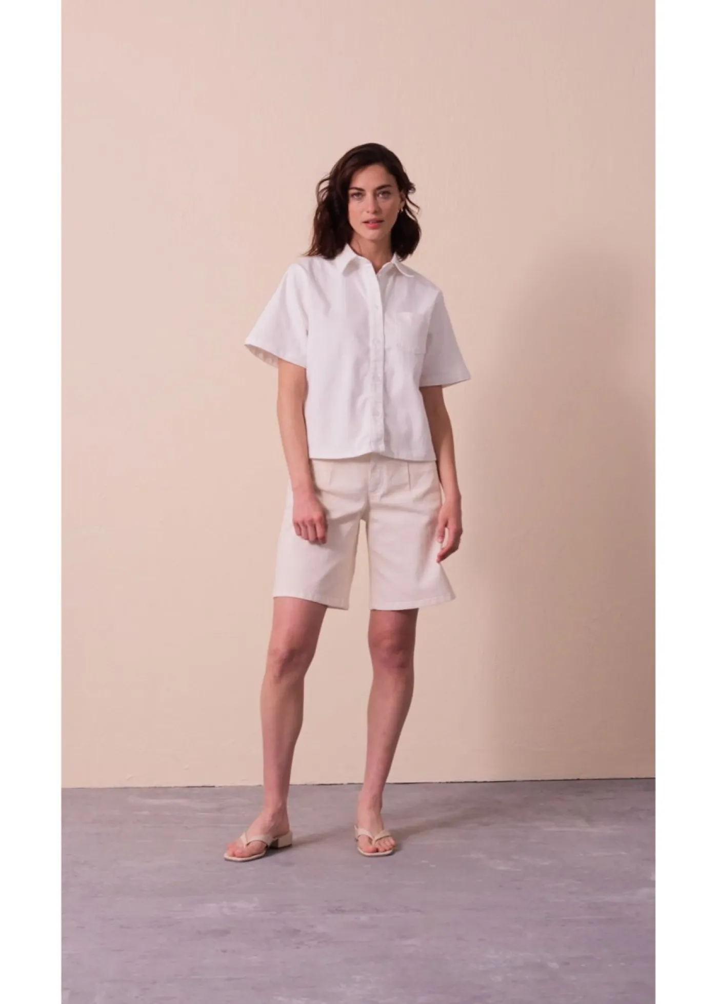 bonprix bonprix Blusa vaquera, oversize Denim blanco Online