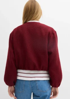 bonprix bonprix Blusón de bouclé suave Rojo rubí New