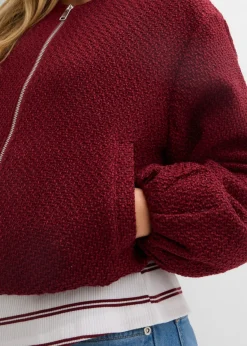 bonprix bonprix Blusón de bouclé suave Rojo rubí New