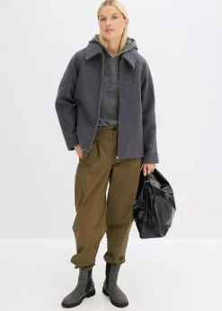 bonprix bonprix Blusón de bouclé suave pizarra Sale