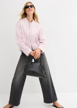 bonprix bonprix Blusón suave de mezcla de viscosa brillante Lila empolvado Clearance