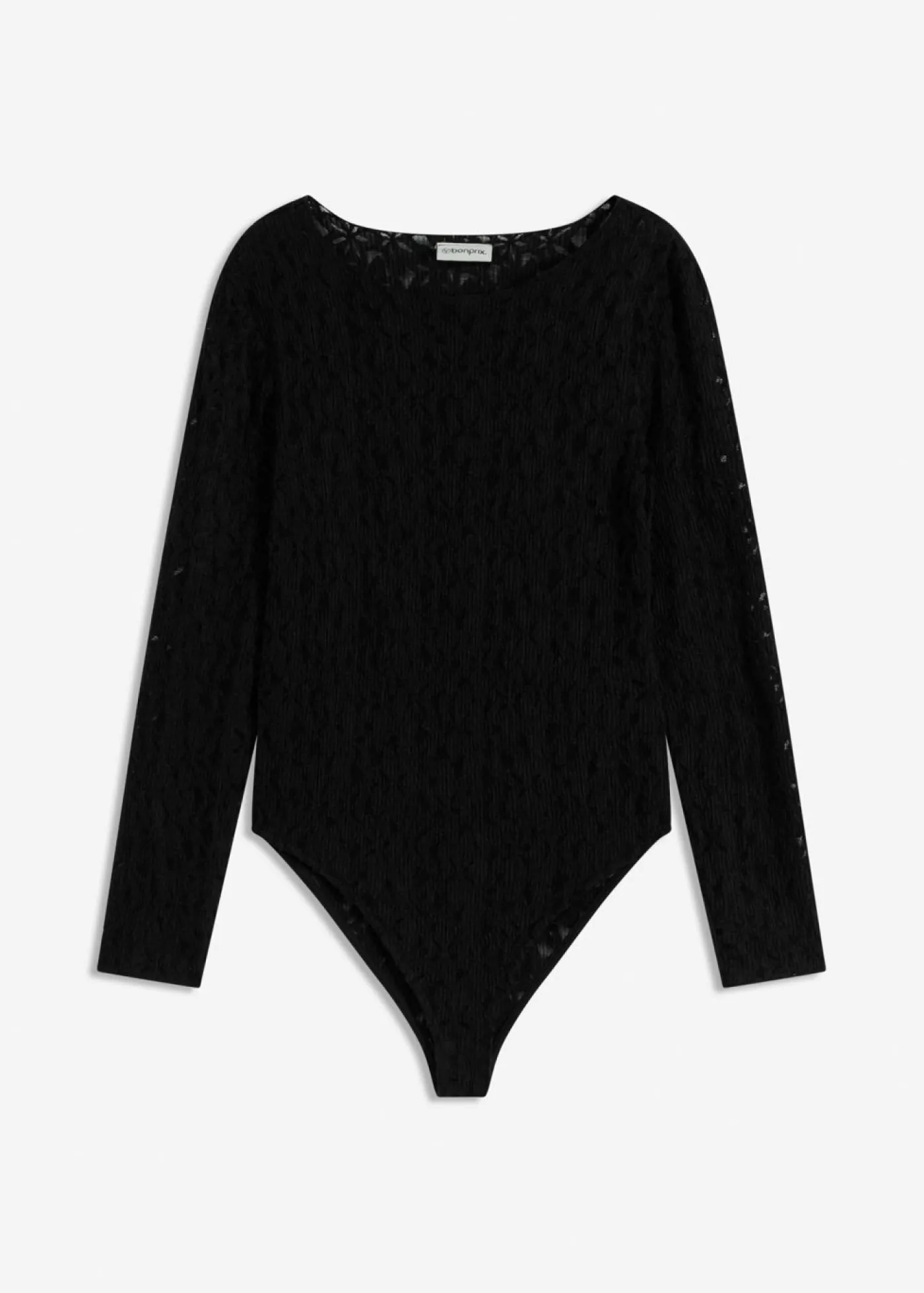 bonprix bonprix Body de encaje con superficie mullida Negro Hot