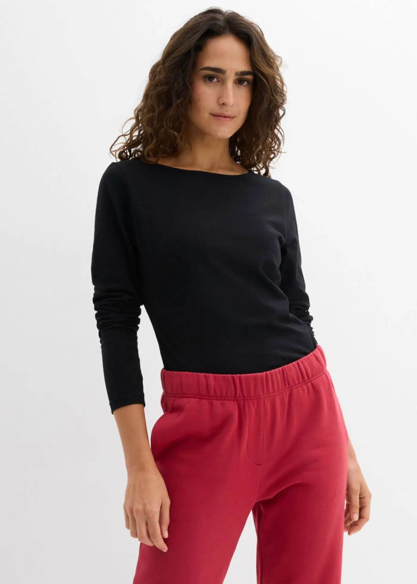 bonprix bonprix Body de manga larga (2 unidades) Negro-blanco