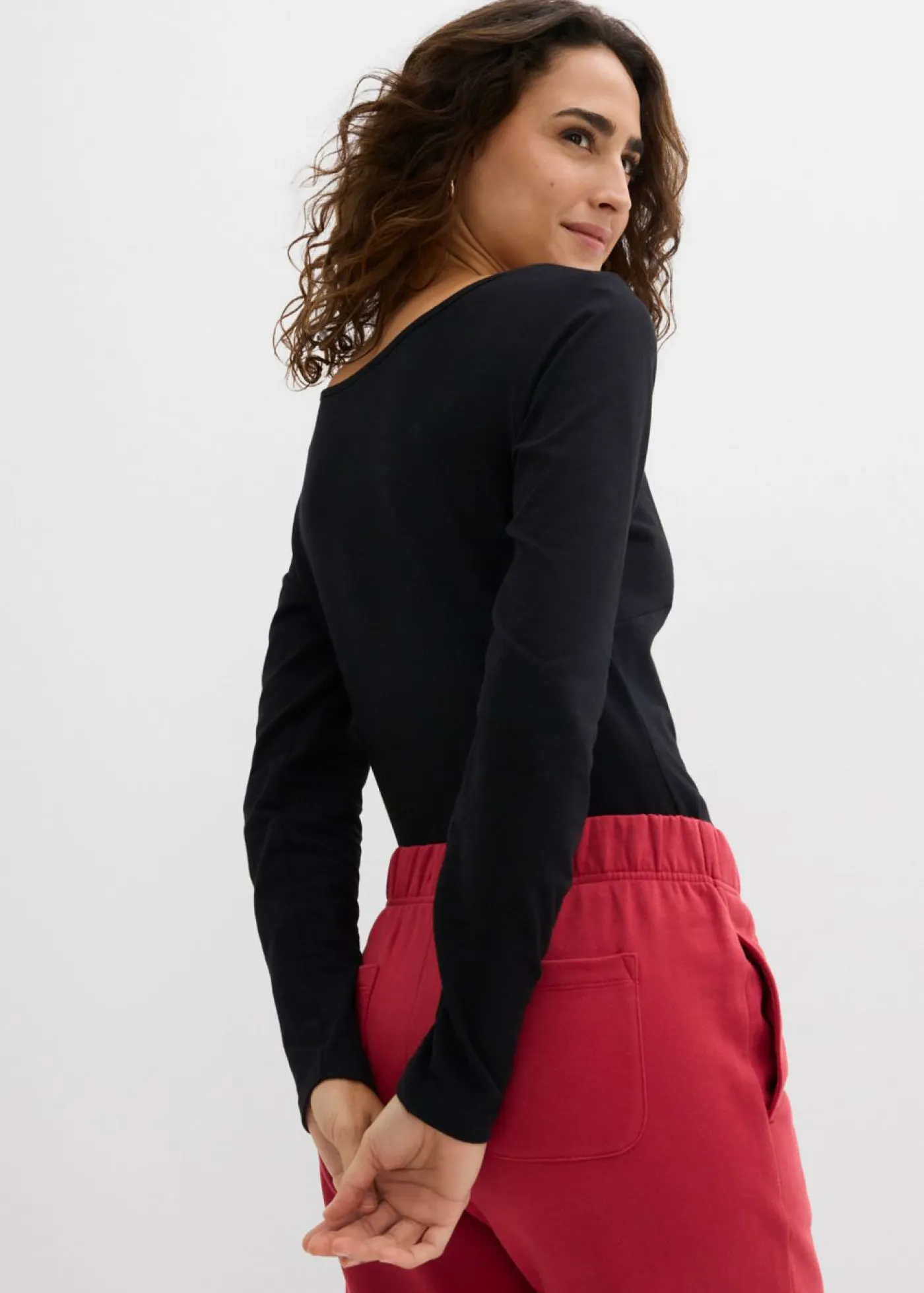 bonprix bonprix Body de manga larga (2 unidades) Negro-blanco