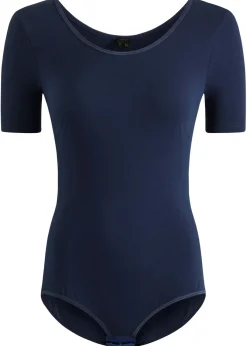 bonprix bonprix Body de media manga con algodón Azul marino
