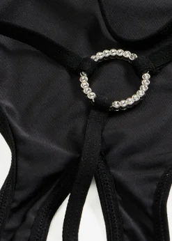bonprix VENUS Body de tanga con abertura Negro Sale