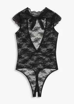 bonprix bonprix Body de tanga con abertura Negro