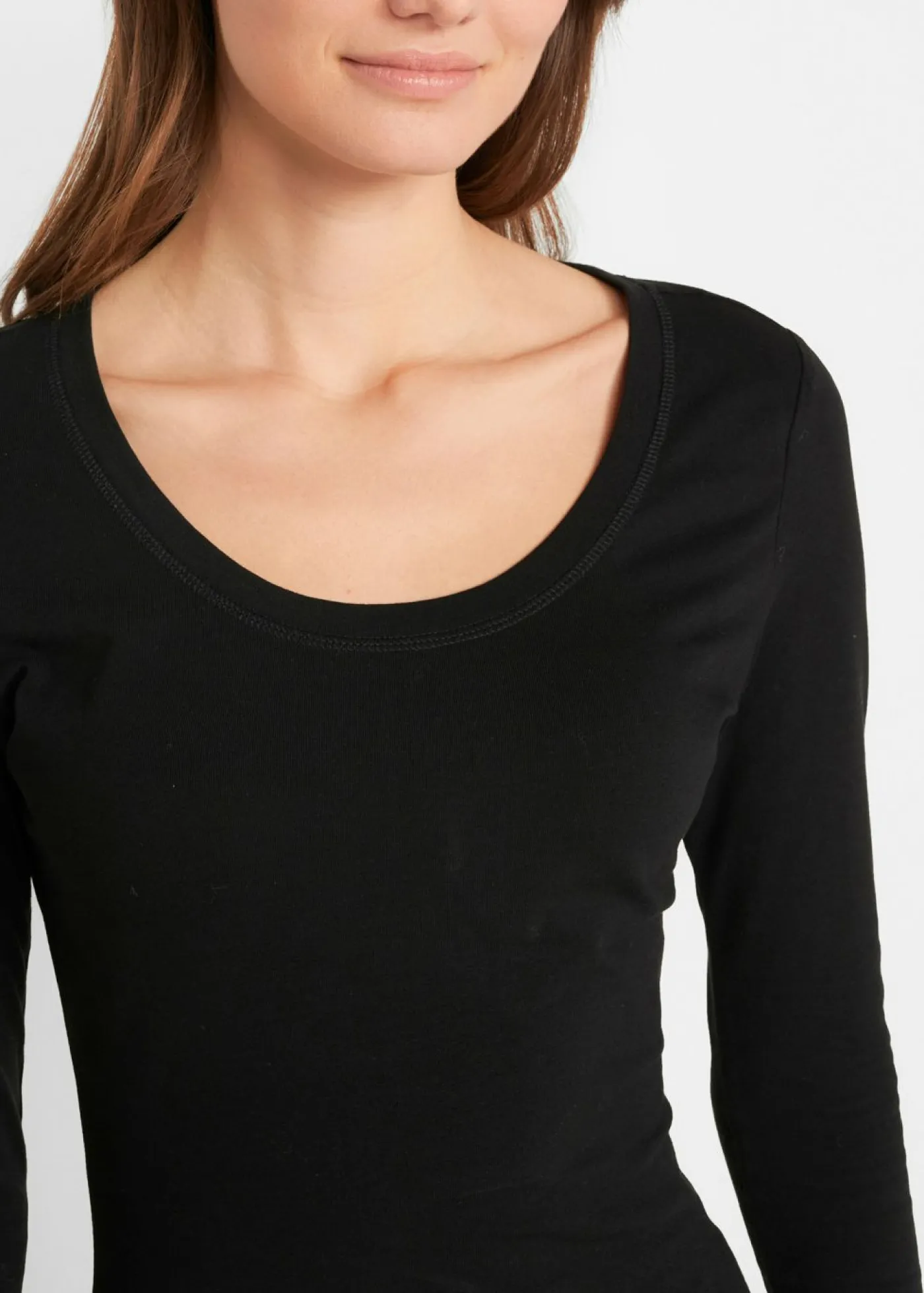 bonprix bonprix Body elástico de manga larga Negro Sale