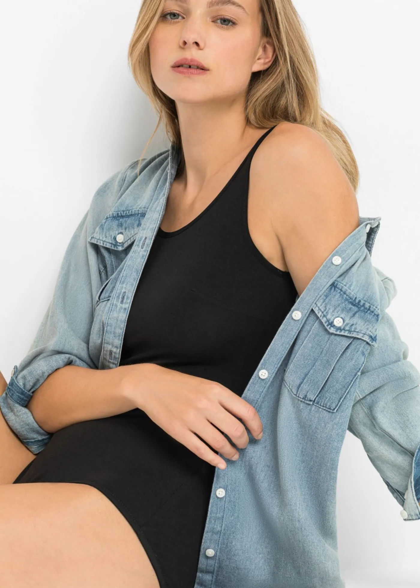 bonprix bonprix Body sin aros con algodón Negro Clearance