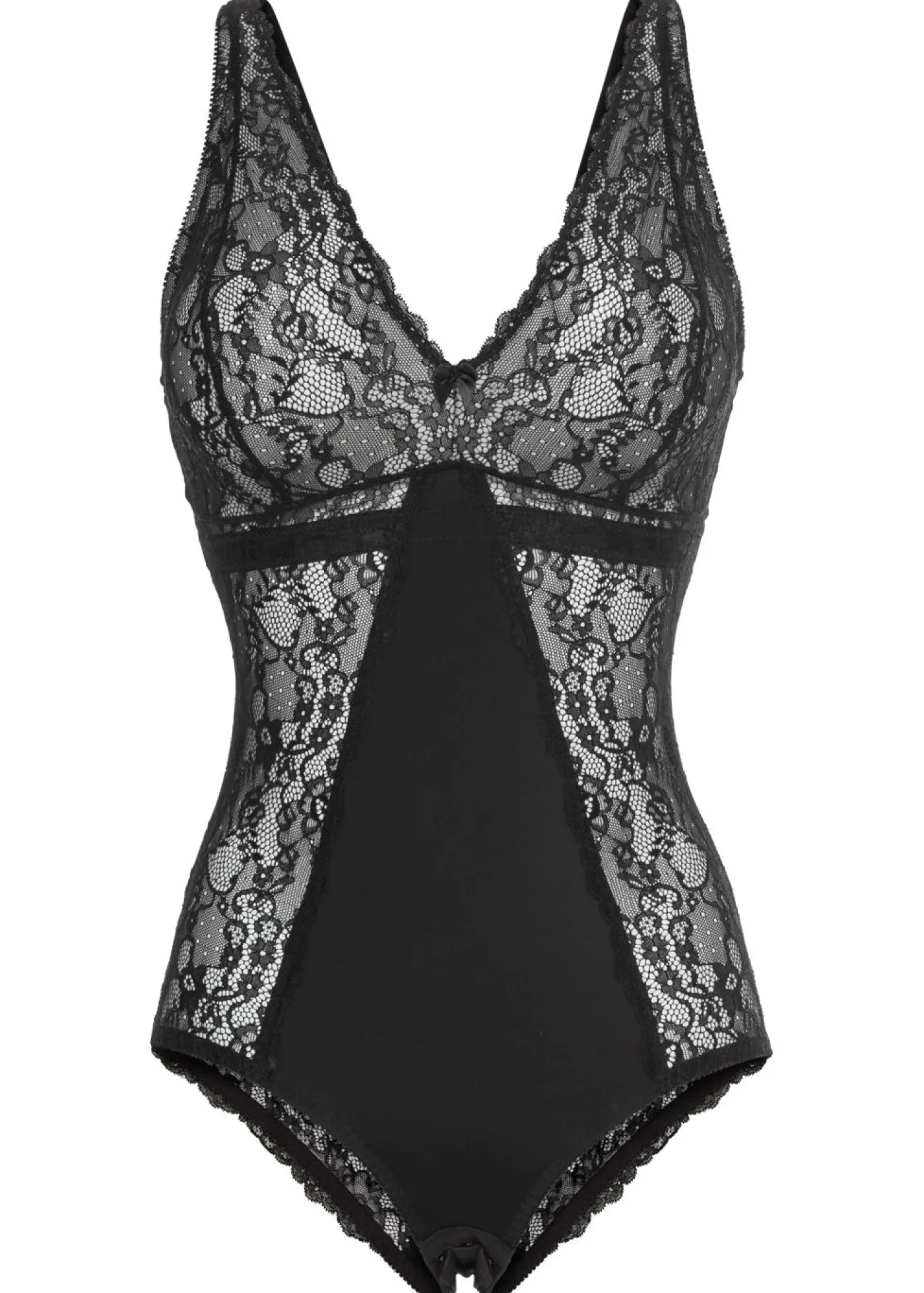 bonprix bonprix Body sin aros con encaje delicado Negro/maquillaje Online