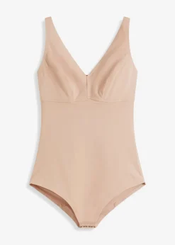 bonprix bonprix Body sin costuras ni aros con efecto moldeador medio Beige mate Hot