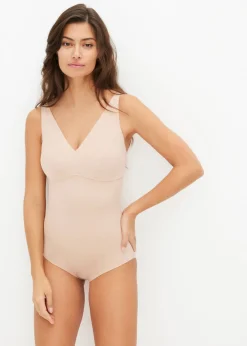 bonprix bonprix Body sin costuras ni aros con efecto moldeador medio Beige mate Hot