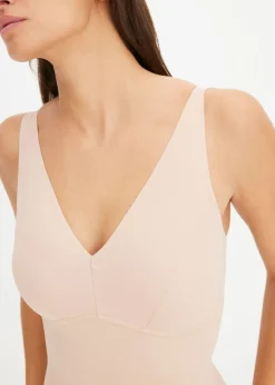 bonprix bonprix Body sin costuras ni aros con efecto moldeador medio Beige mate Hot