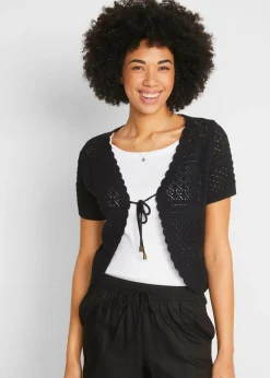 bonprix bonprix Bolero corto de ganchillo Negro