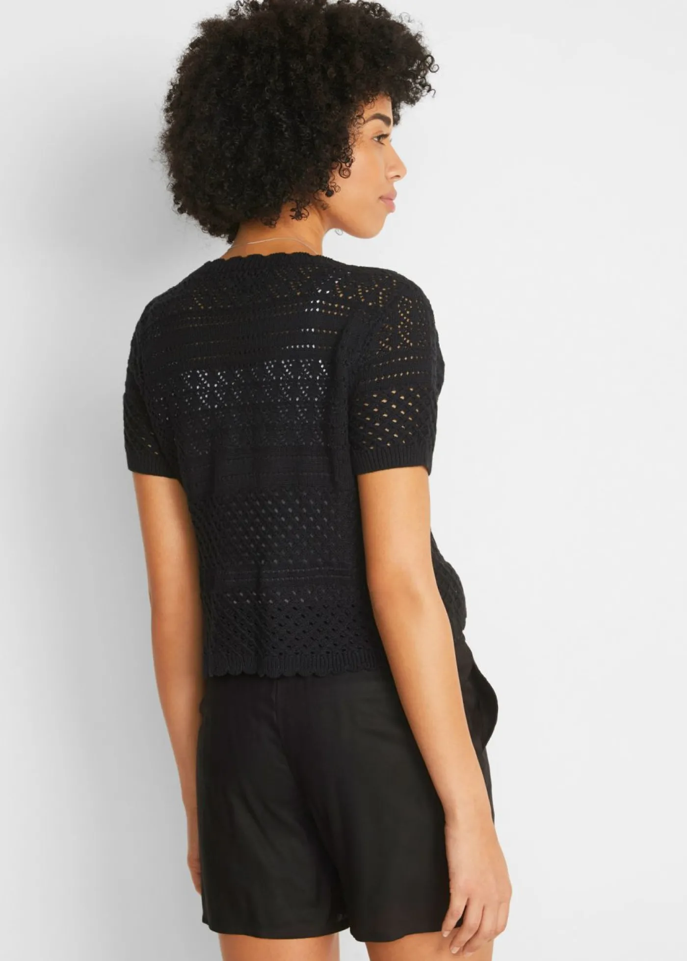 bonprix bonprix Bolero corto de ganchillo Negro