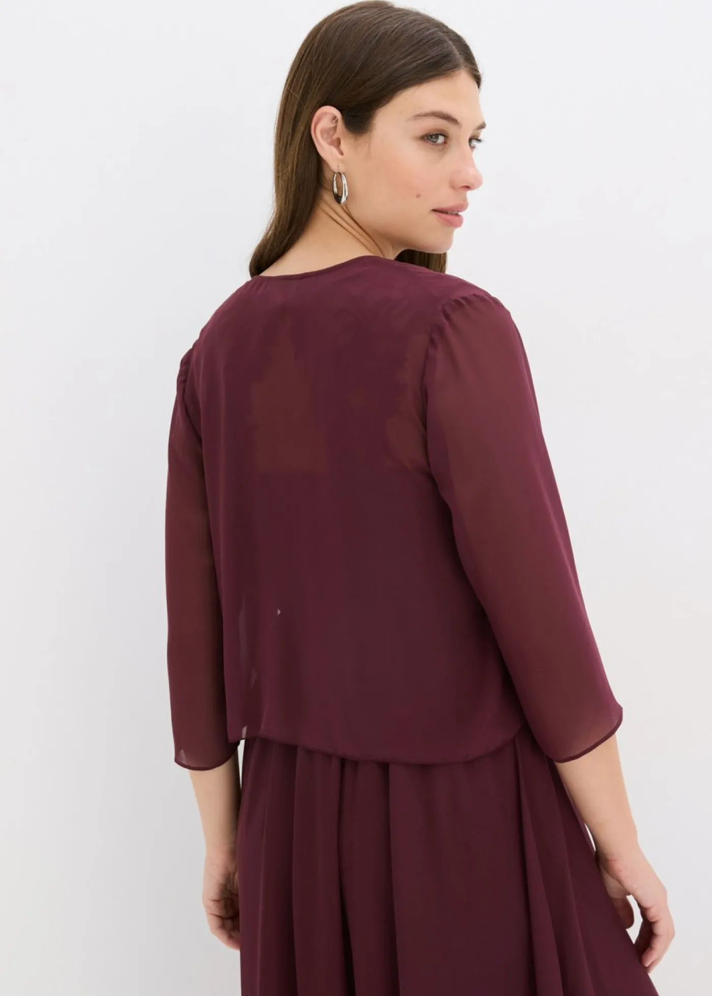 bonprix bonprix Bolero de gasa fina rojo burdeos