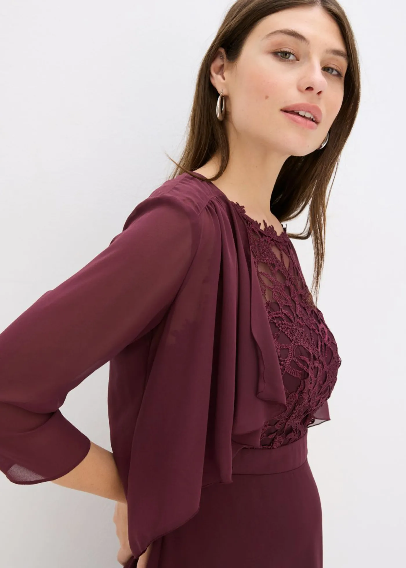 bonprix bonprix Bolero de gasa fina rojo burdeos