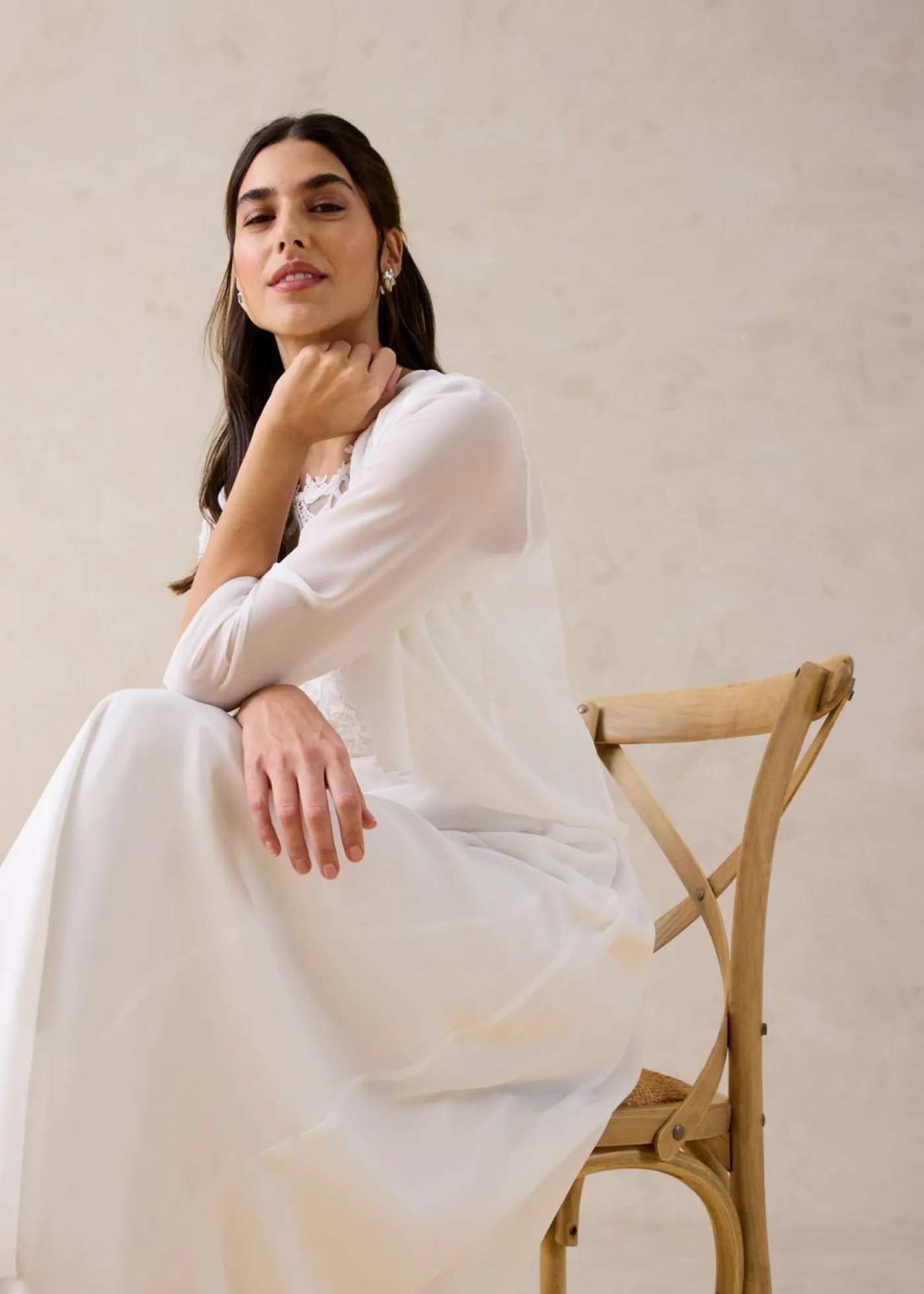 bonprix bonprix Bolero de gasa fina Blanco lana Online