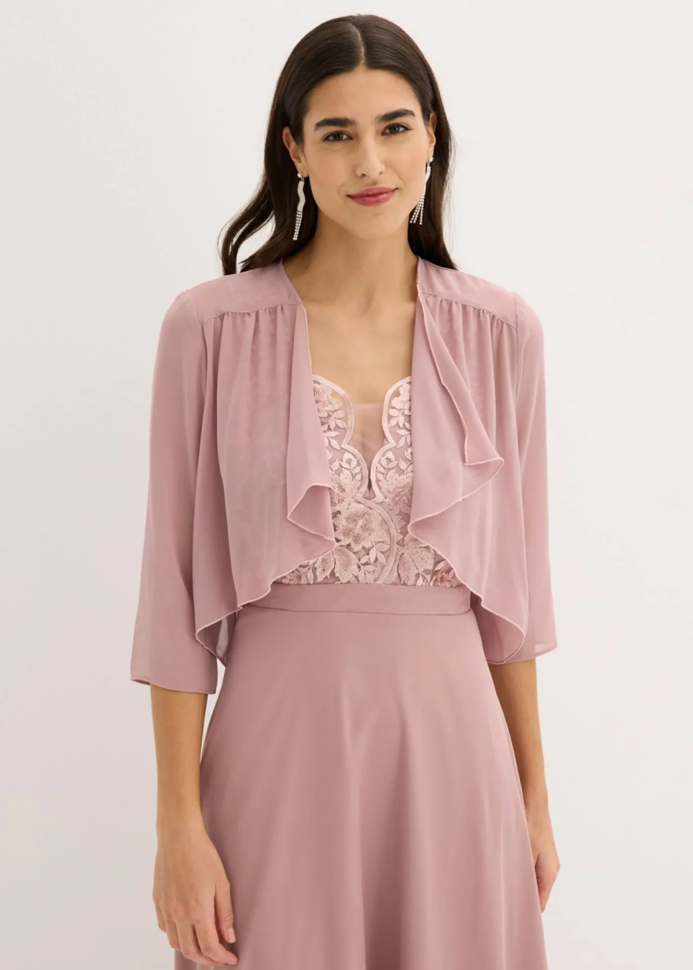 bonprix bonprix Bolero de gasa fina Rosa palo