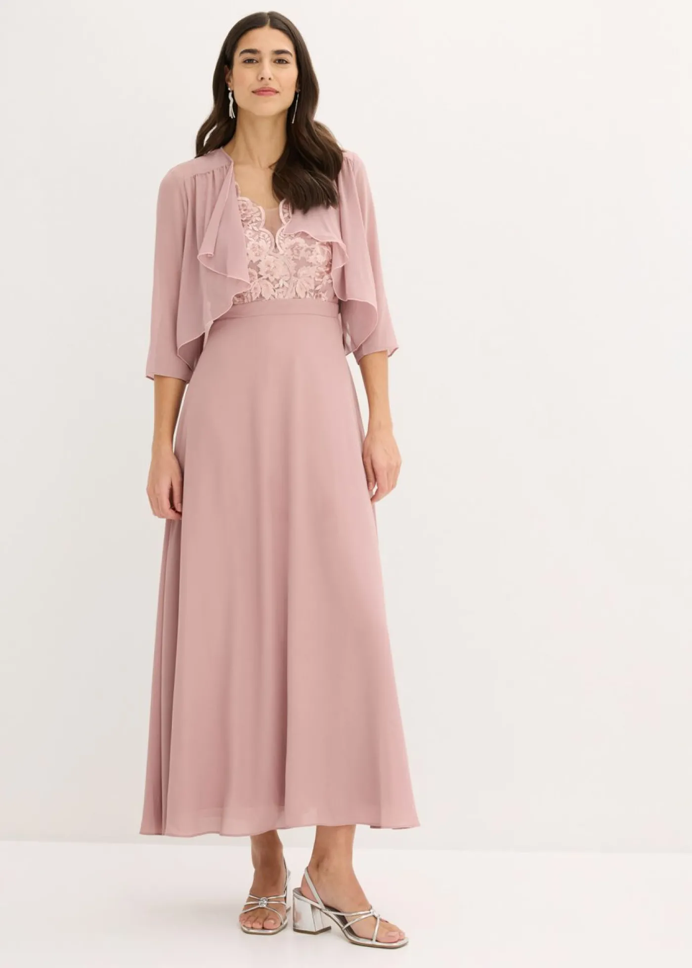 bonprix bonprix Bolero de gasa fina Rosa palo