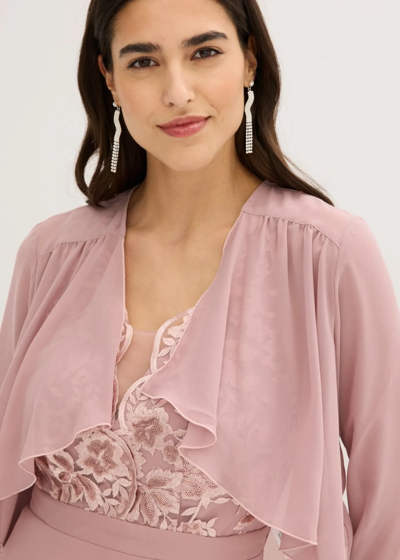bonprix bonprix Bolero de gasa fina Rosa palo