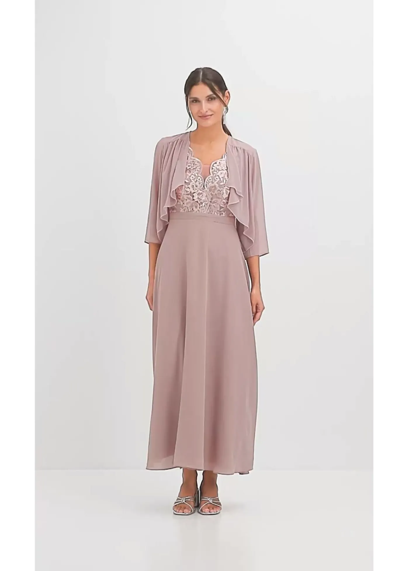 bonprix bonprix Bolero de gasa fina Rosa palo