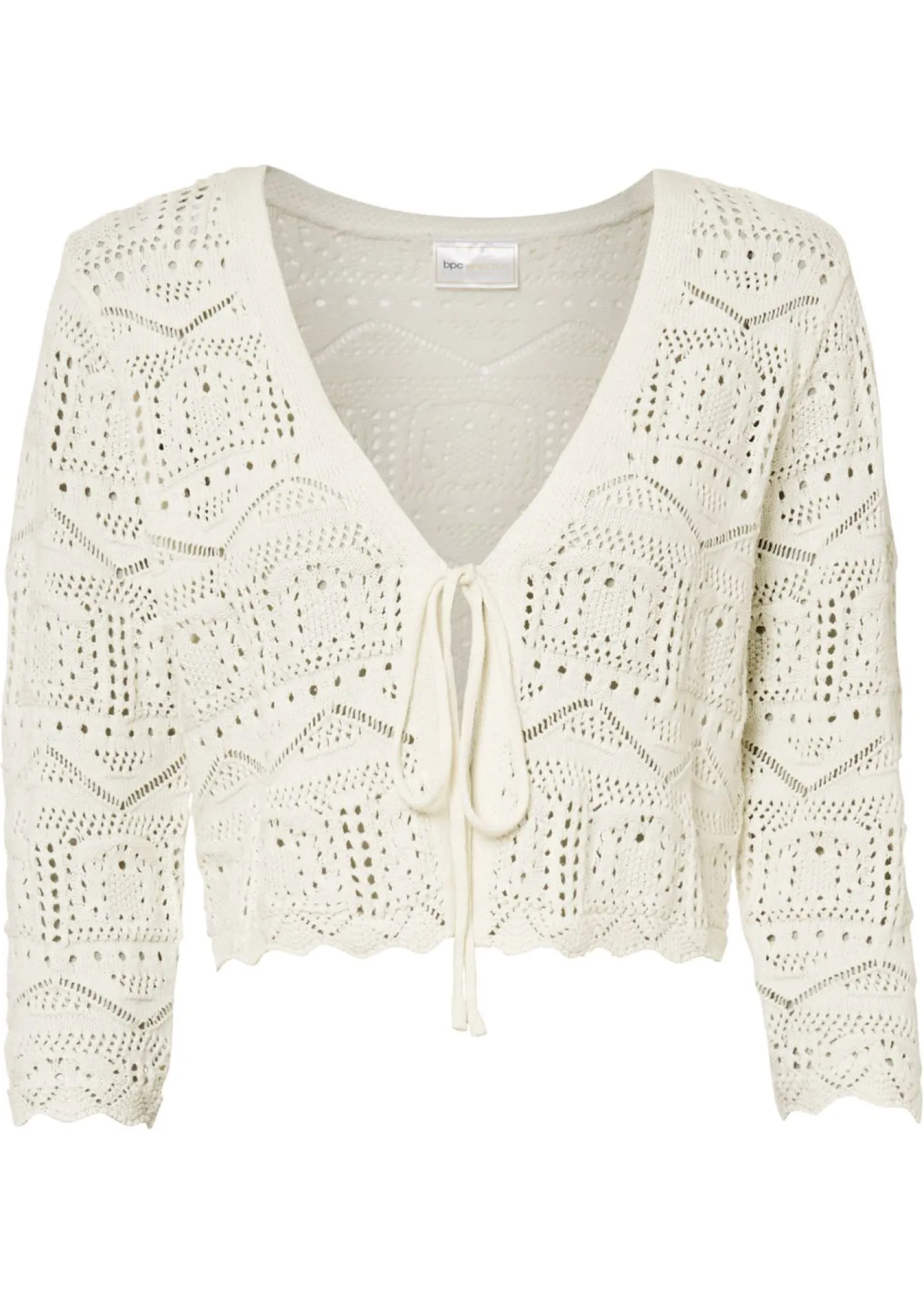 bonprix bonprix Bolero de punto ajour Blanco
