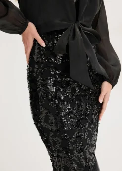 bonprix bonprix Bolero de tul fino con detalle de lazo Negro New