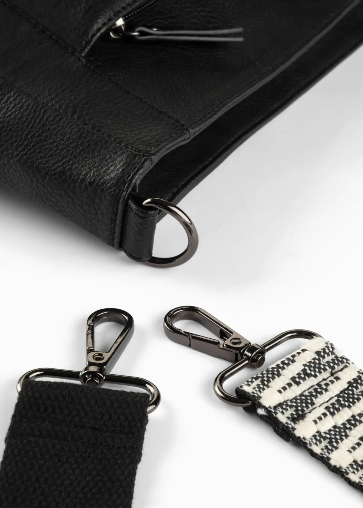 bonprix bonprix Bolso bandolera con correa intercambiable Negro/blanco sarga Discount