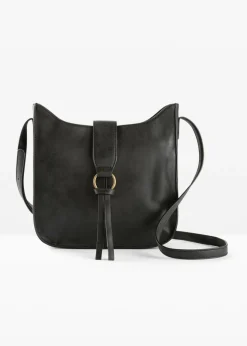 bonprix bonprix Bolso bandolera con detalle de hebilla decorativa Negro Discount