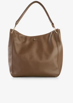 bonprix bonprix Bolso bandolera con detalle de correa marrón Discount