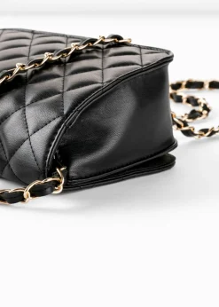 bonprix bonprix Bolso bandolera con pespunte decorativo Negro-dorado Best
