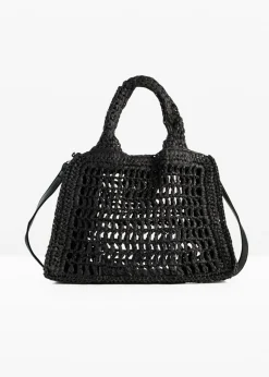 bonprix bonprix Bolso bandolera de paja Negro New