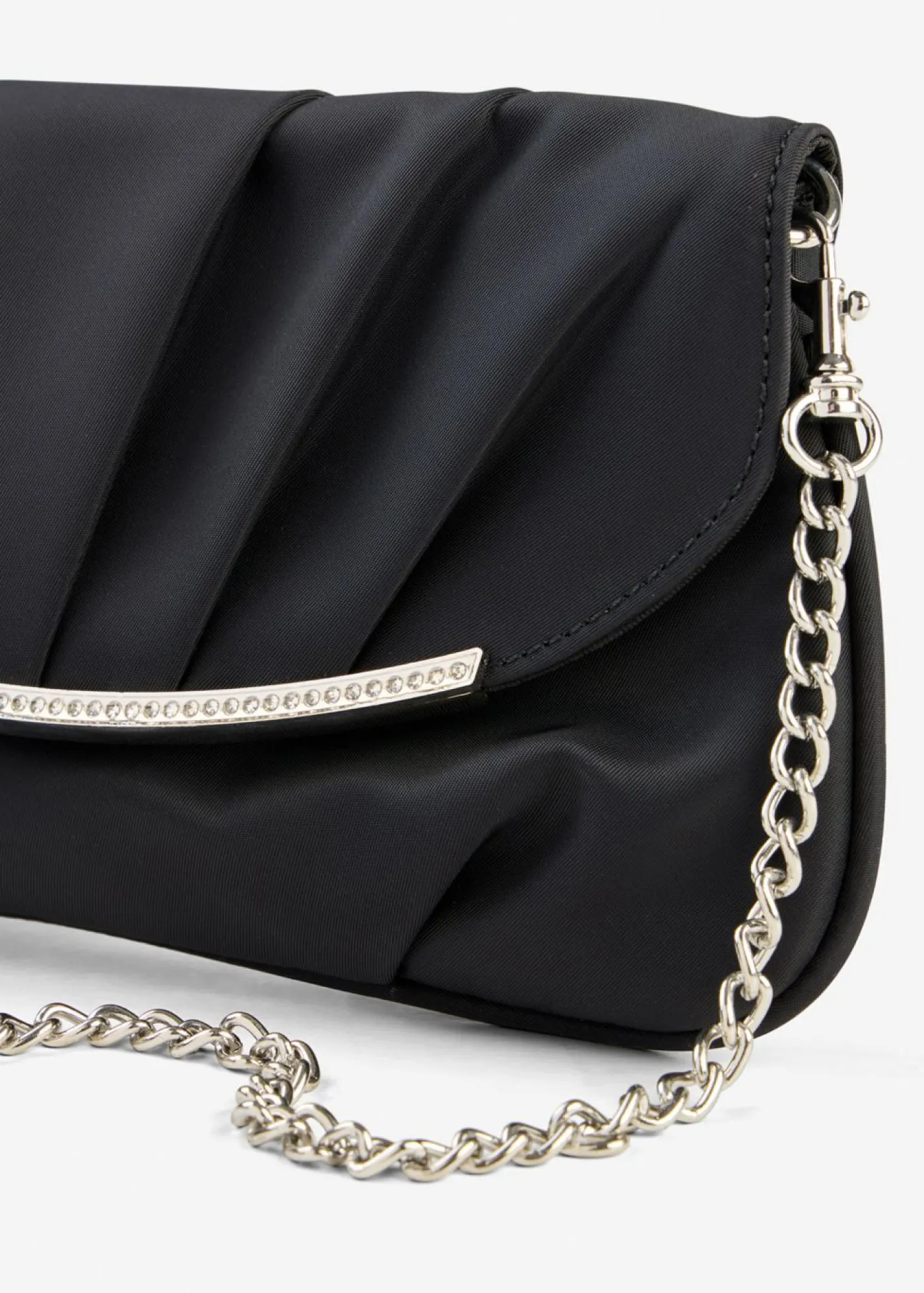 bonprix bonprix Bolso clutch con decoración de pedrería Negro Clearance