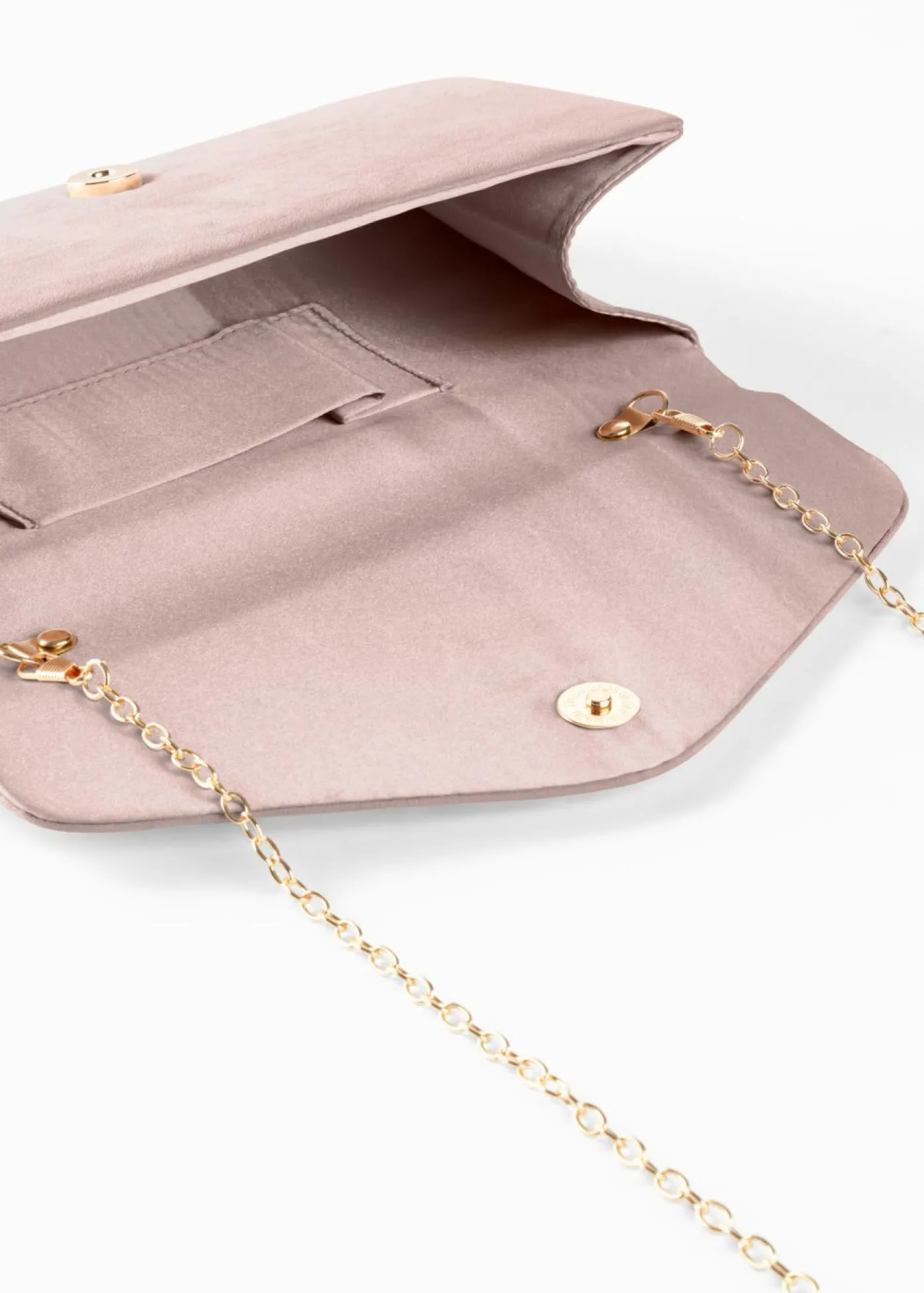 bonprix bonprix Bolso clutch con detalles de solapa Rosa claro New