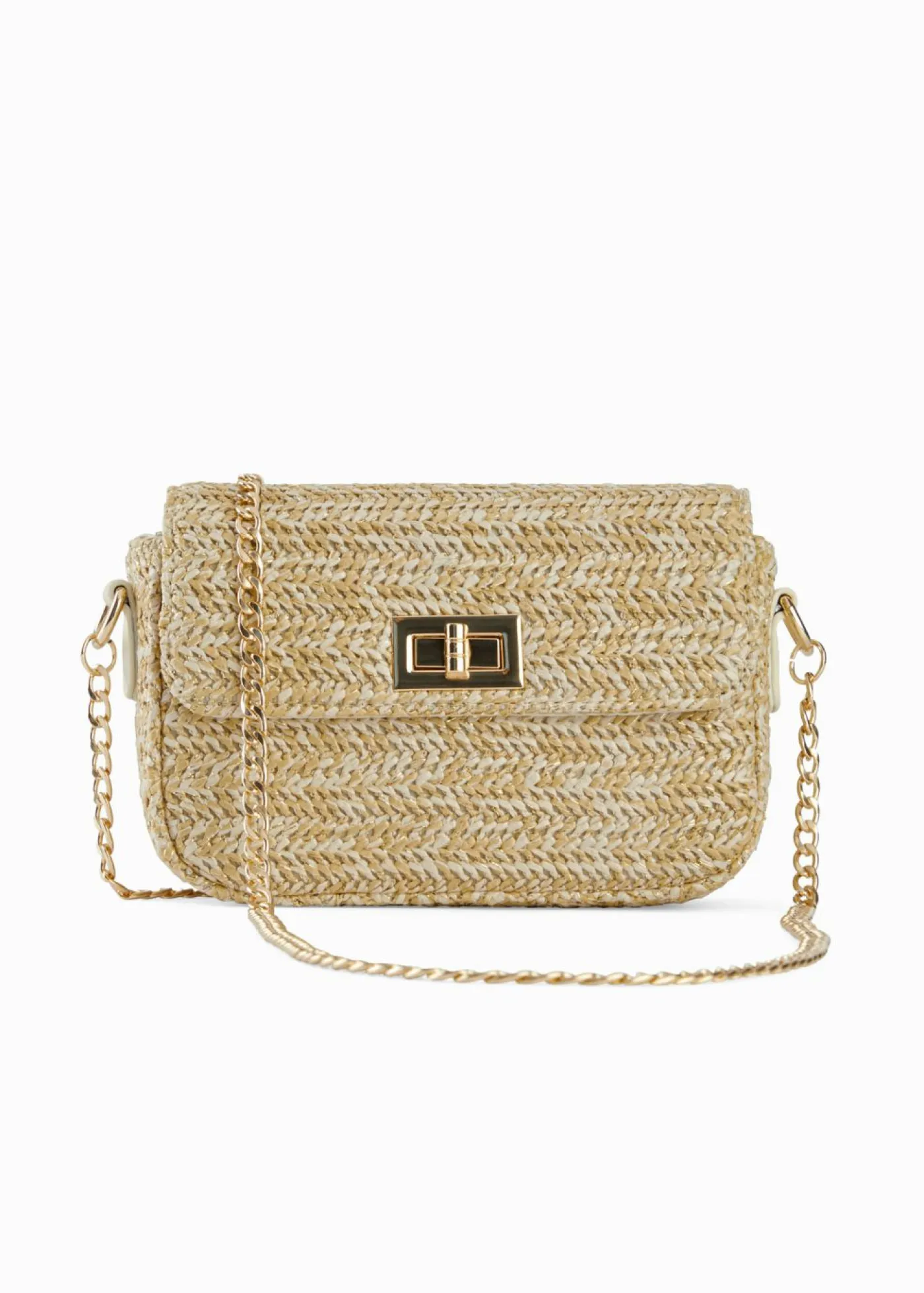 bonprix bonprix Bolso de estilo bandolera de paja Natural-dorado New