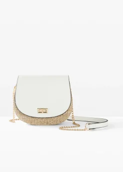 bonprix bonprix Bolso de estilo bandolera de paja Blanco-crudo Discount